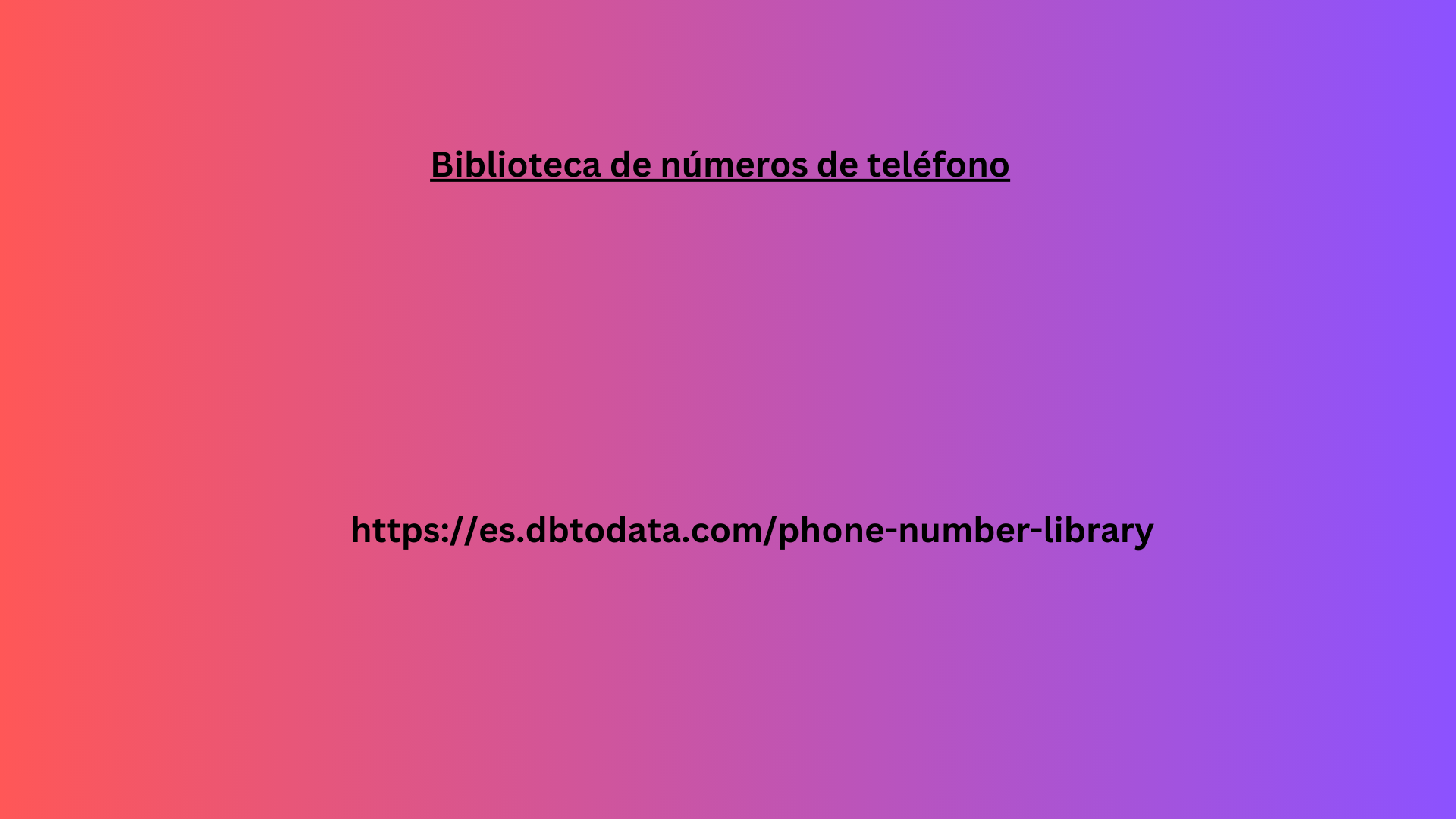 Biblioteca de números de teléfono