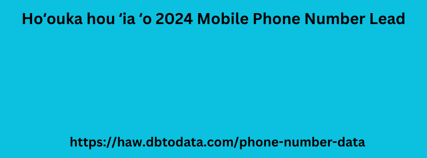 Hoʻouka hou ʻia ʻo 2024 Mobile Phone Number Lead